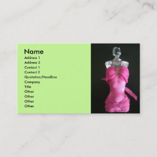  in roze jurk parfumefles visitekaartje