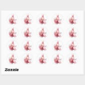  in roze jurk ronde sticker (Vel)