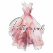  in roze jurk sticker (Voorkant)