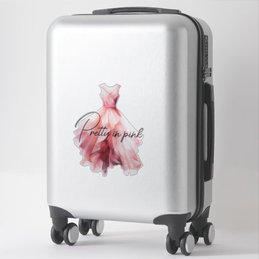  in roze jurk sticker (Koffer)