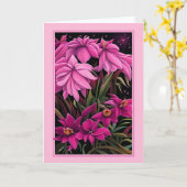  in roze kaart (Gele Bloem)