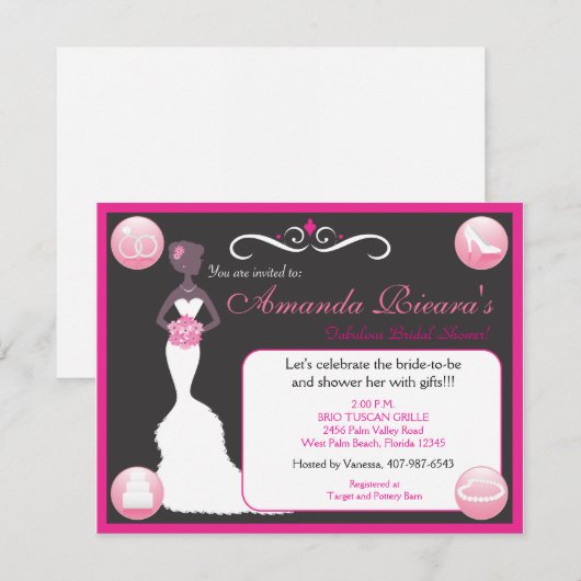 in roze kaart (Voorkant / Achterkant)