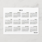 In roze kalender -2012 briefkaart (Achterkant)