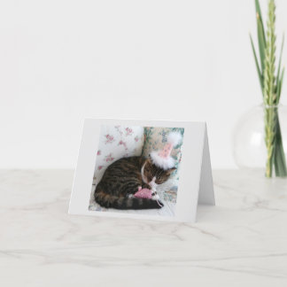  in roze Kat op de verjaardagskaart