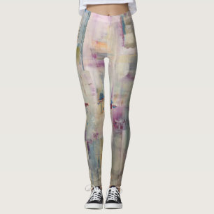 in roze Leggings - Helderkleurige florale kleuren