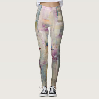 in roze Leggings - Helderkleurige florale kleuren