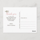  in roze Lijst Foto geboortebekendmaking Briefkaart (Achterkant)