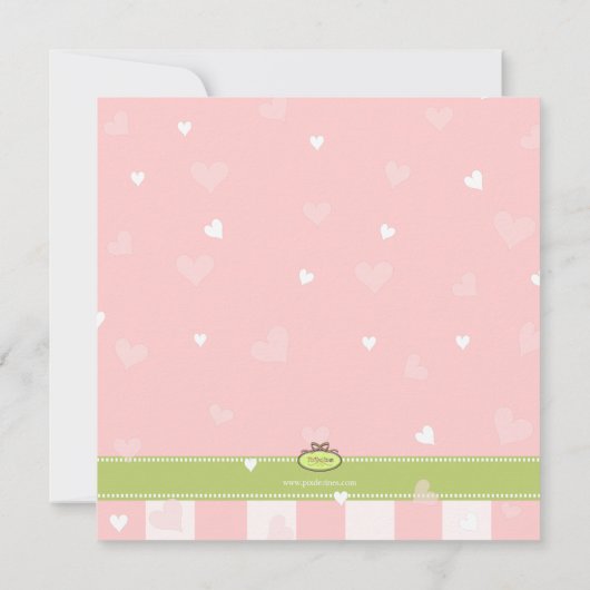  in Roze Little Hearts baby shower Kaart (Achterkant)