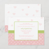  in Roze Little Hearts baby shower Kaart (Voorkant / Achterkant)