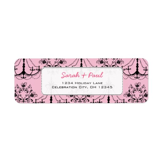  in Roze Luchters Return Address Label (Voorkant)