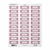  in Roze Luchters Return Address Label (Full Sheet)