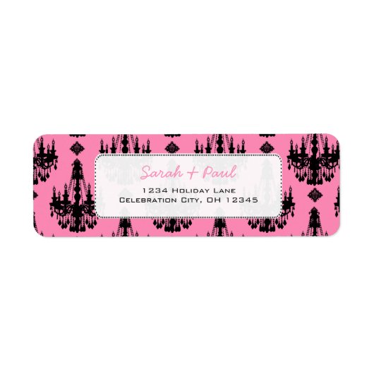  in Roze Luchters Return Address Label (Voorkant)