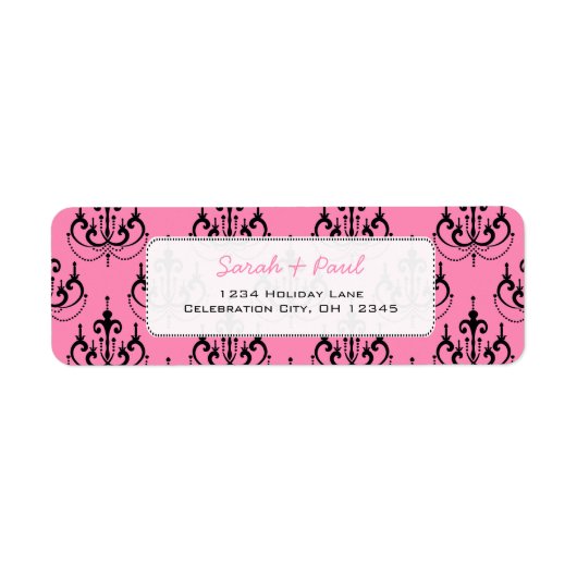  in Roze Luchters Return Address Label (Voorkant)