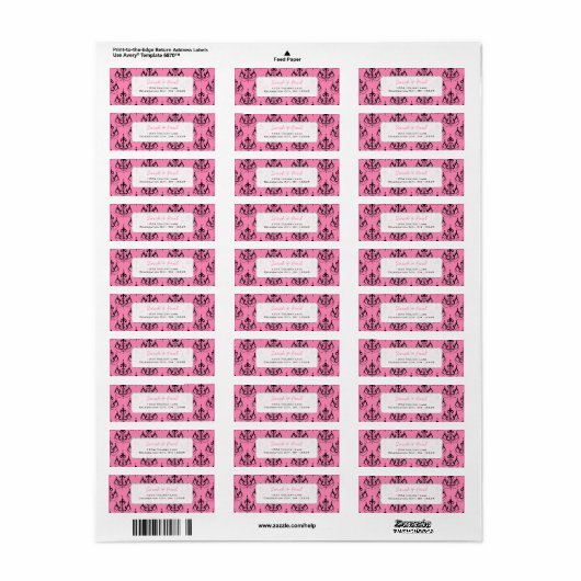  in Roze Luchters Return Address Label (Full Sheet)