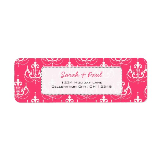  in Roze Luchters Return Address Label (Voorkant)