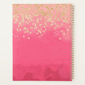  in Roze met Gouden Glitter en Monogram Planner (Achterkant)