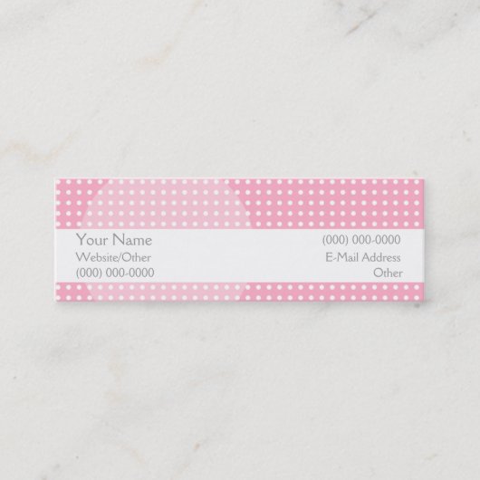 in roze mini visitekaartje (Voorkant)