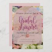 in Roze Modern Floral Vrijgezellenfeest Kaart (Voorkant / Achterkant)