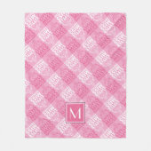 in roze | Monogram Fleece Deken (Voorkant)