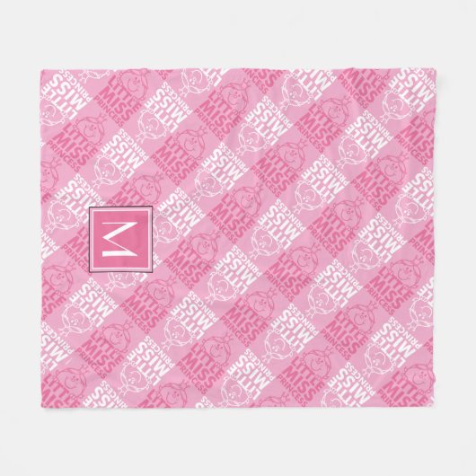 in roze | Monogram Fleece Deken (Voorkant (Horizontaal))