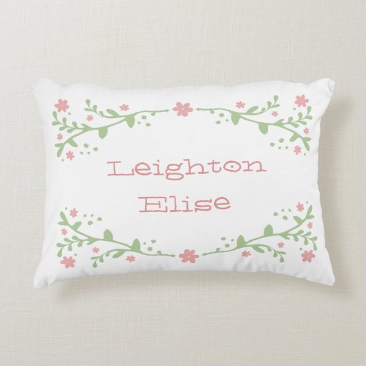  in roze naam kussen (Voorkant)