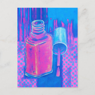 in roze nagellak briefkaart