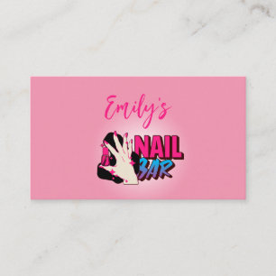  in Roze: Nail Artist Business Visitekaartje