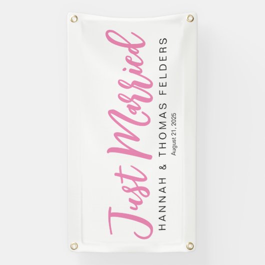 In roze net gehuwde autobanner spandoek (Verticaal)