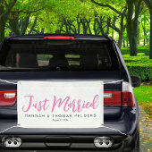 In roze net gehuwde autobanner spandoek