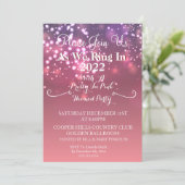  in roze nieuwe jaren uitnodiging (Staand voorkant)