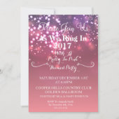 in roze nieuwe jaren uitnodiging (Voorkant)