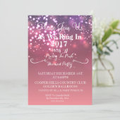 in roze nieuwe jaren uitnodiging (Staand voorkant)