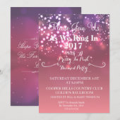 in roze nieuwe jaren uitnodiging (Voorkant / Achterkant)