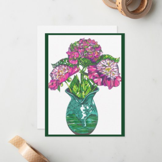 in roze notitiekaartje (Voorkant / Achterkant in situ)