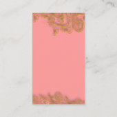 in Roze op chocolade met kaart met zwenkoppas Visitekaartje (Achterkant)