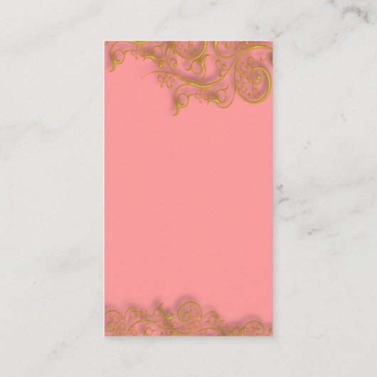  in Roze op chocolade met kaart met zwenkoppas Visitekaartje (Achterkant)