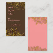 in Roze op chocolade met kaart met zwenkoppas Visitekaartje (Voorkant / Achterkant)