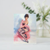 in Roze Pin Up Briefkaart (Staand voorkant)