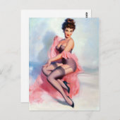  in Roze Pin Up Briefkaart (Voorkant / Achterkant)
