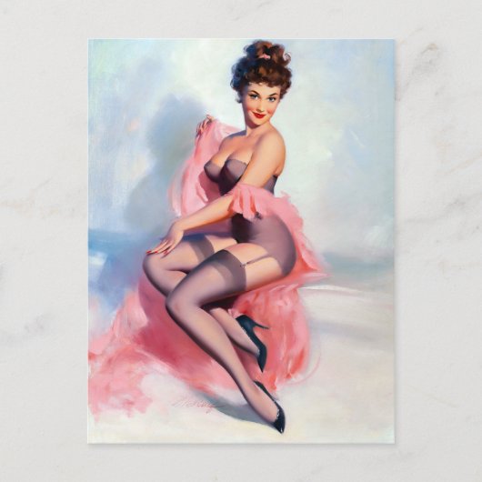  in Roze Pin Up Briefkaart (Voorkant)
