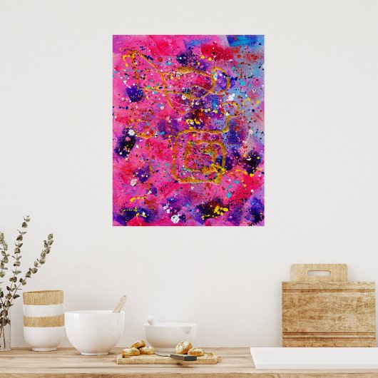 In roze poster (Keuken)