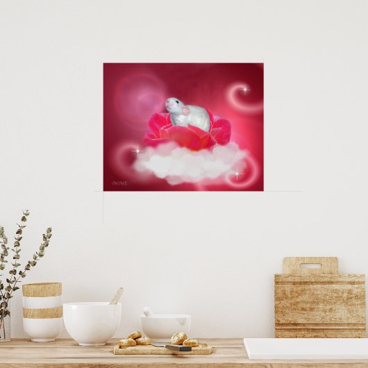  in roze poster (Keuken)