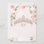  in Roze Prachtig Roos Elegant Quinceanera Kaart (Achterkant)