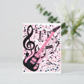 In roze, Rock & Roll_ Briefkaart (Staand voorkant)