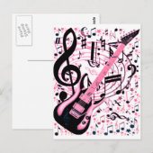 In roze, Rock & Roll_ Briefkaart (Voorkant / Achterkant)