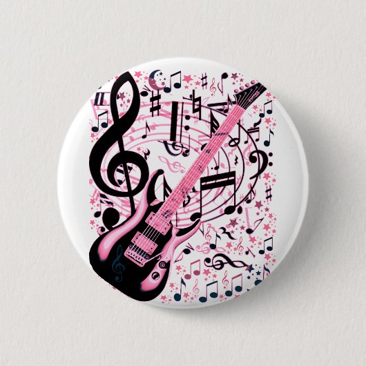 In roze, Rock & Roll_ Ronde Button 5,7 Cm (Voorkant)