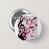 In roze, Rock & Roll_ Ronde Button 5,7 Cm (Voorkant /achterkant)
