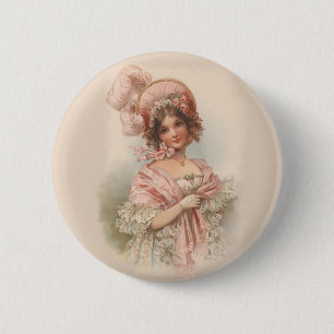  in roze ronde button 5,7 cm