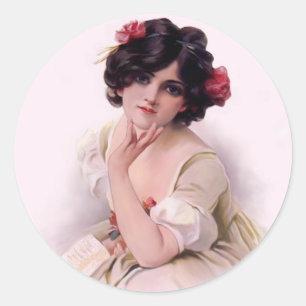 in roze ronde sticker
