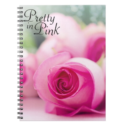  in roze Rose Notitieboek (Voorkant)